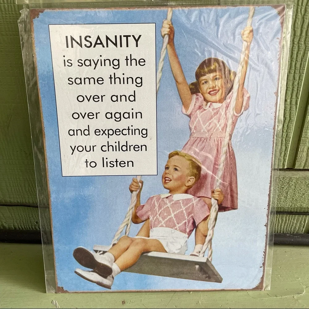 NEW Insanity Children Metal Sign